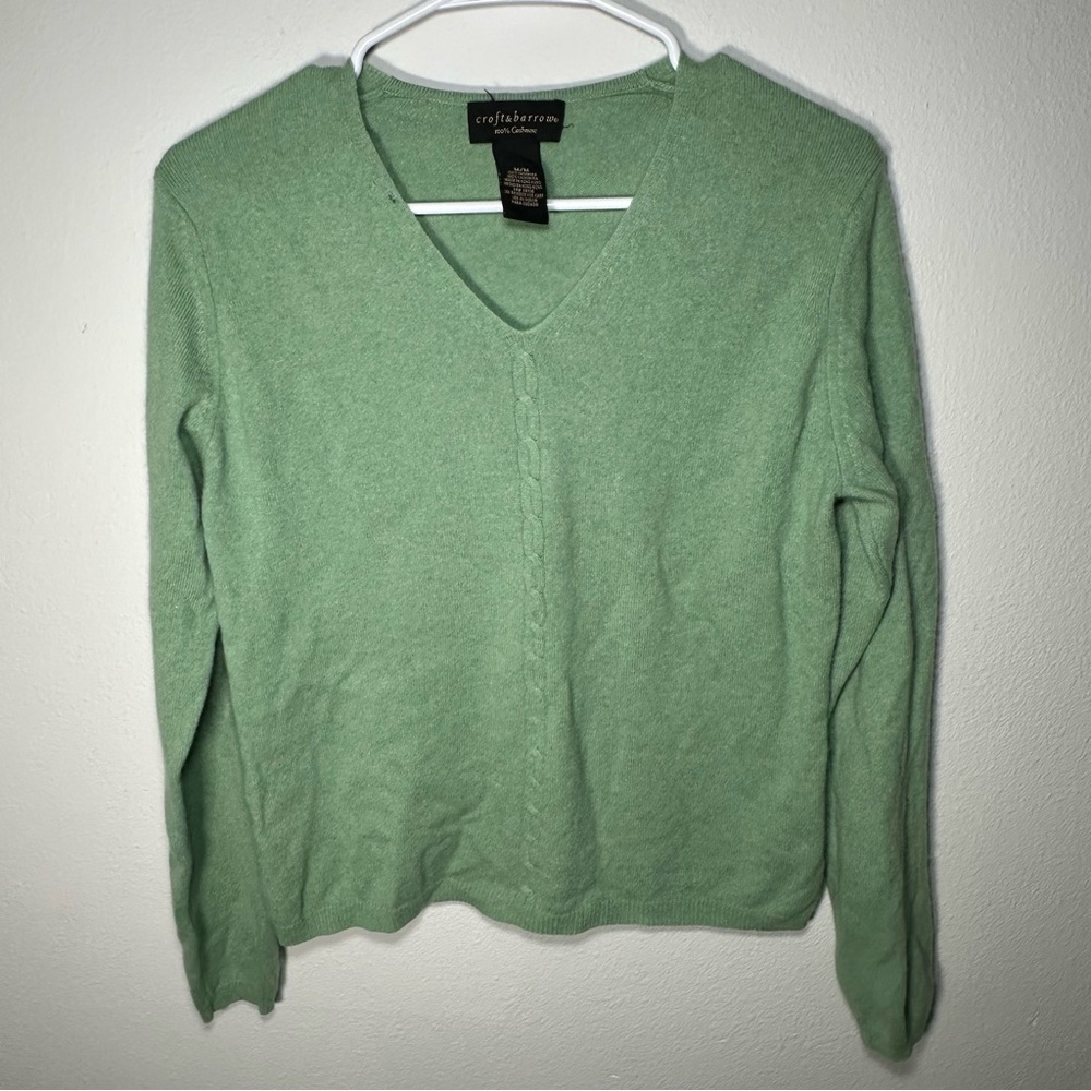 Women's Green 100% Cashmere Sweater